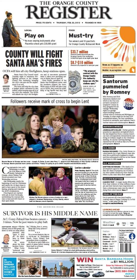 Oc register newspaper orange county - Mar 12, 2024 · By Erika I. Ritchie. February 26, 2024 at 8:40 a.m. Some 69% of veterans said when they left the military, they felt like they had... Load More. The Orange County Register covers local news from ... 
